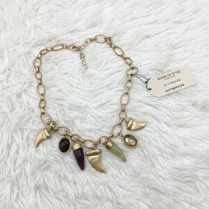 NWT Song of Style Gold Charm Necklace, Boho Talisman Pendant Necklace